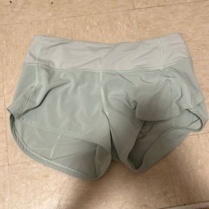 Lululemon size 2 speed up shorts. Kind of mint color